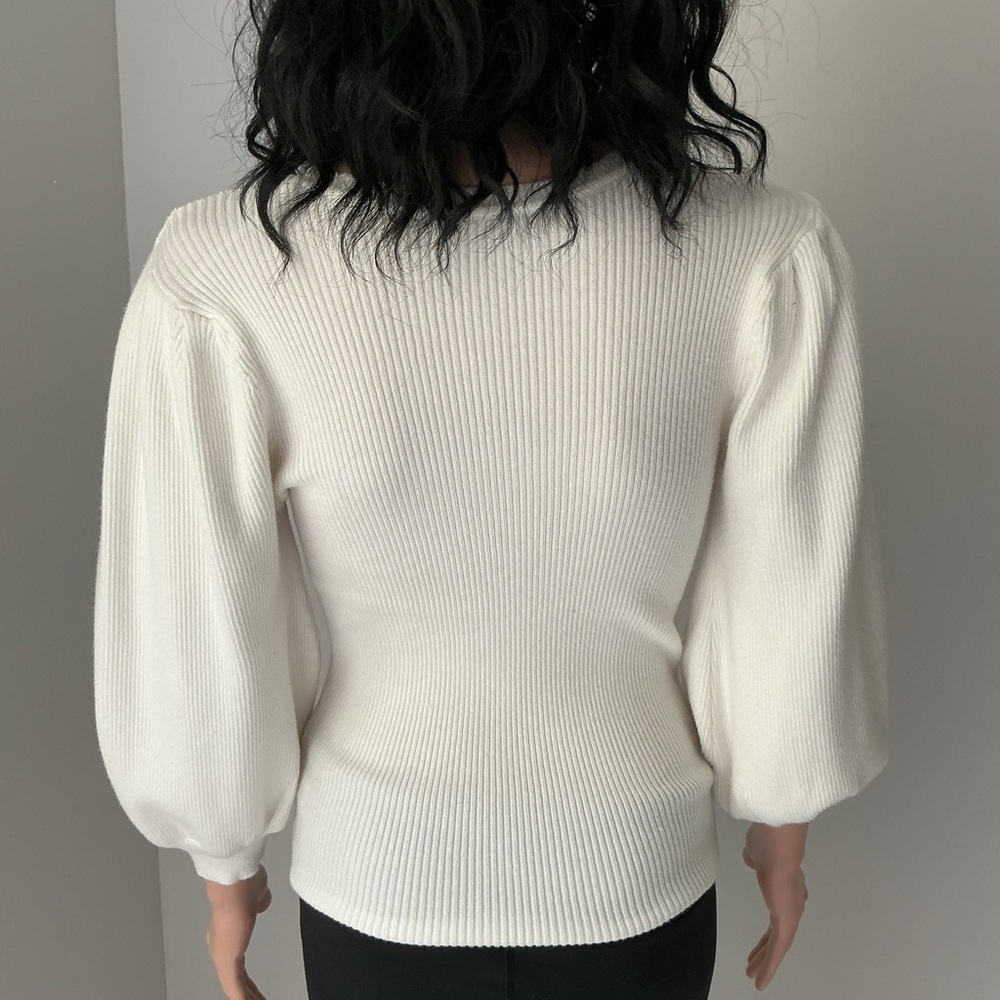 RD Style Cream Ribbed Knit Top - Picture 5 of 11